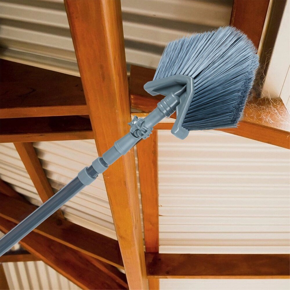Telescopic dust brush, telescopic broom, cobweb cleaning, triangular, 140-327 cm