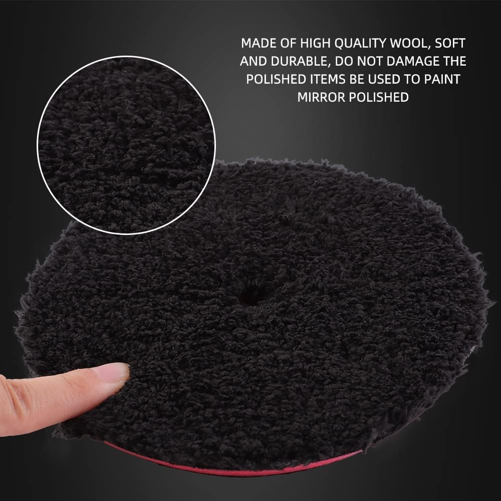 6 Inch Microfiber Polishing Pads 2-Pack Hook and Loop Backing for Car Buffer