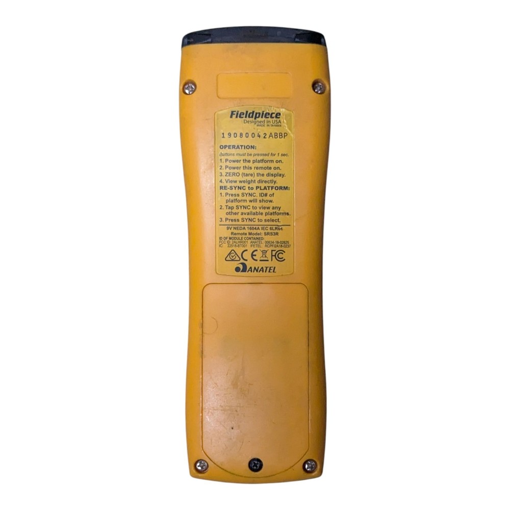 Fieldpiece SRS3 Wireless Refrigerant Scale with Remote TESTED