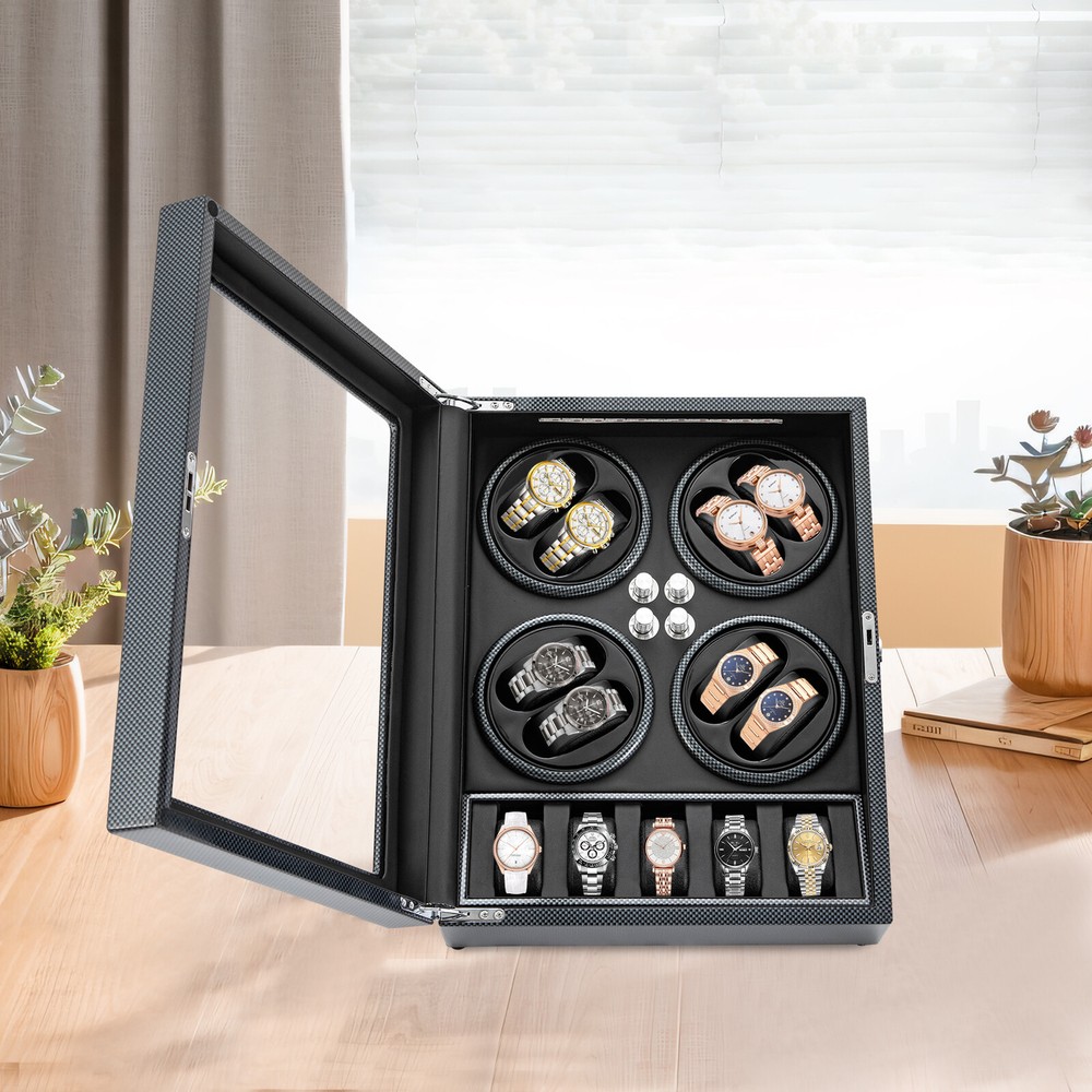 8+5 Watch Winder Box Automatic Rotation Watch Display Box Storage Case 5 Modes