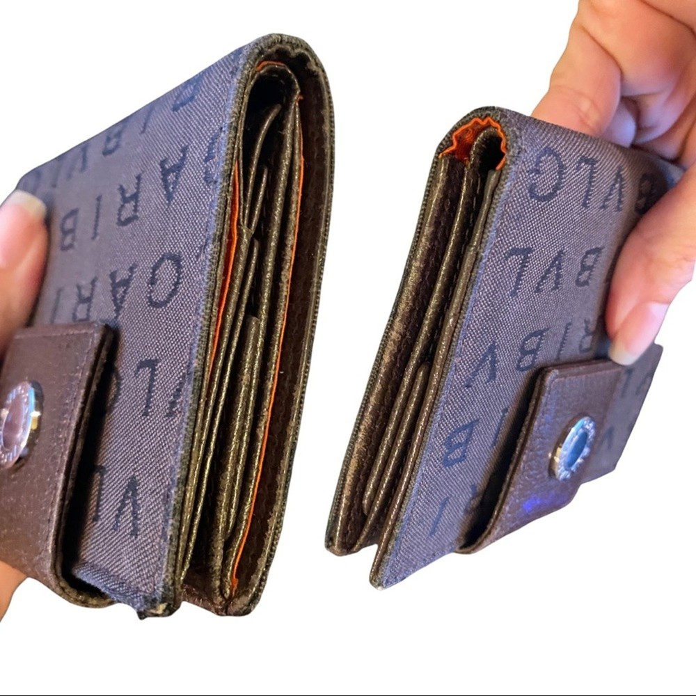 Bvlgari Brown Bifold Classic Snap Wallet Authentic