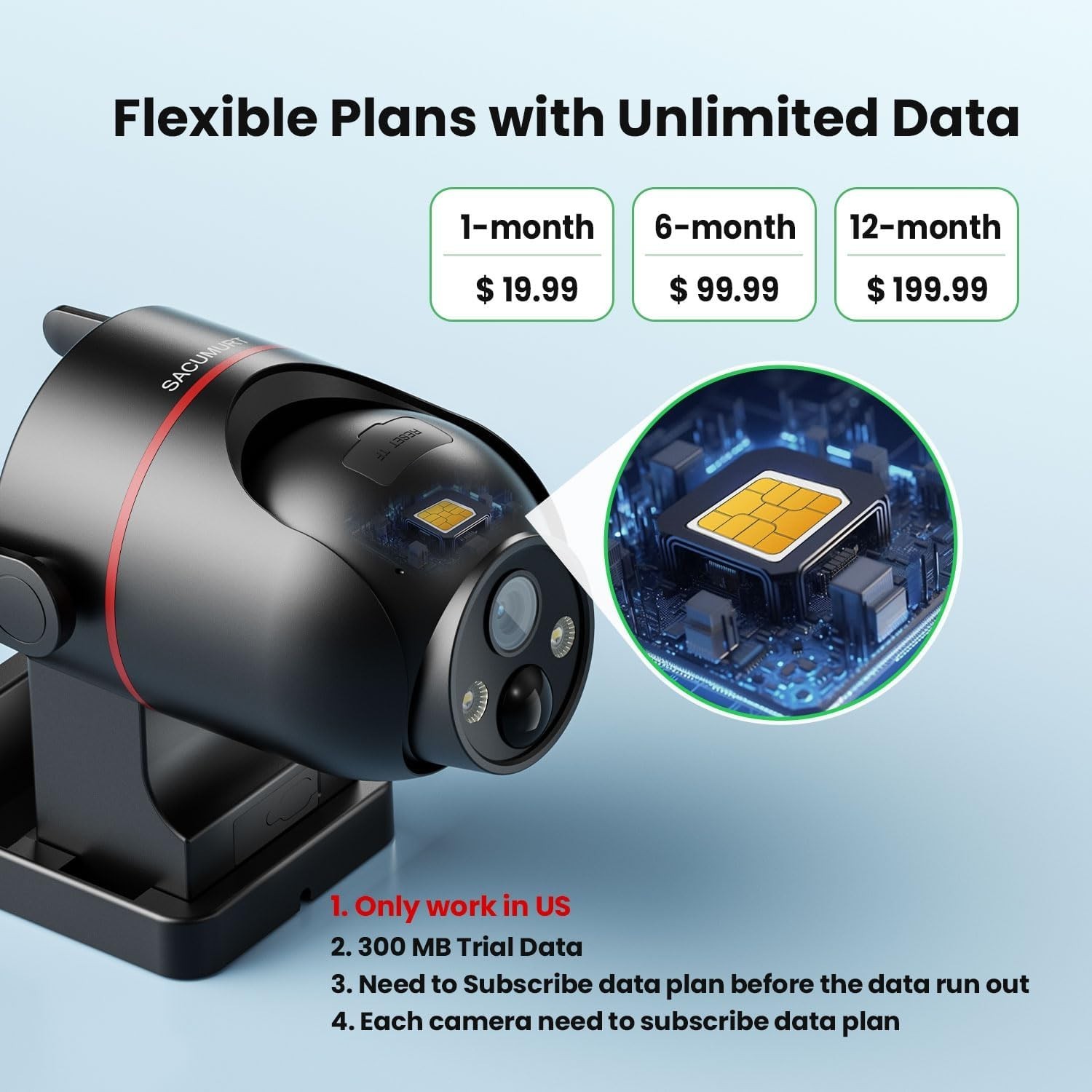 No WiFi Needed 4G LTE Wireless Security Camera with 2K HD Color Night Vision