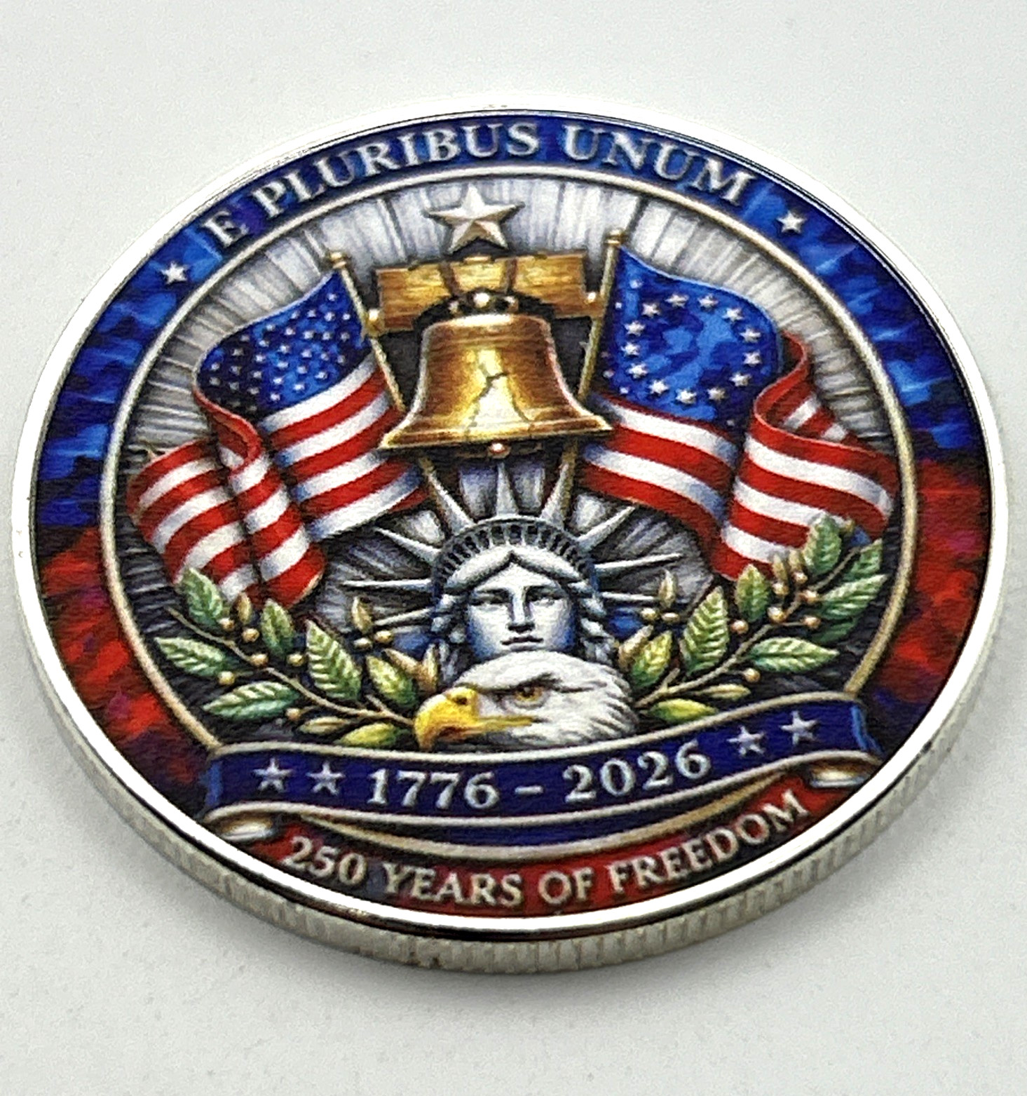 United States 250th Anniversary Colorized (2D Flat) Commemorative Coin Medal