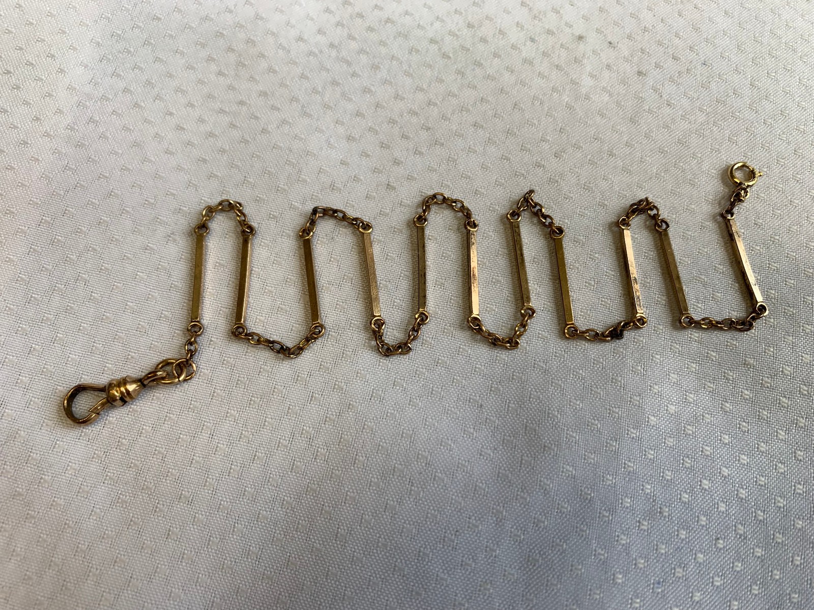 Antique 1/20 12K Gold Filled Pocket Watch Fob Vest Chain 15.5" Long Link Jewelry