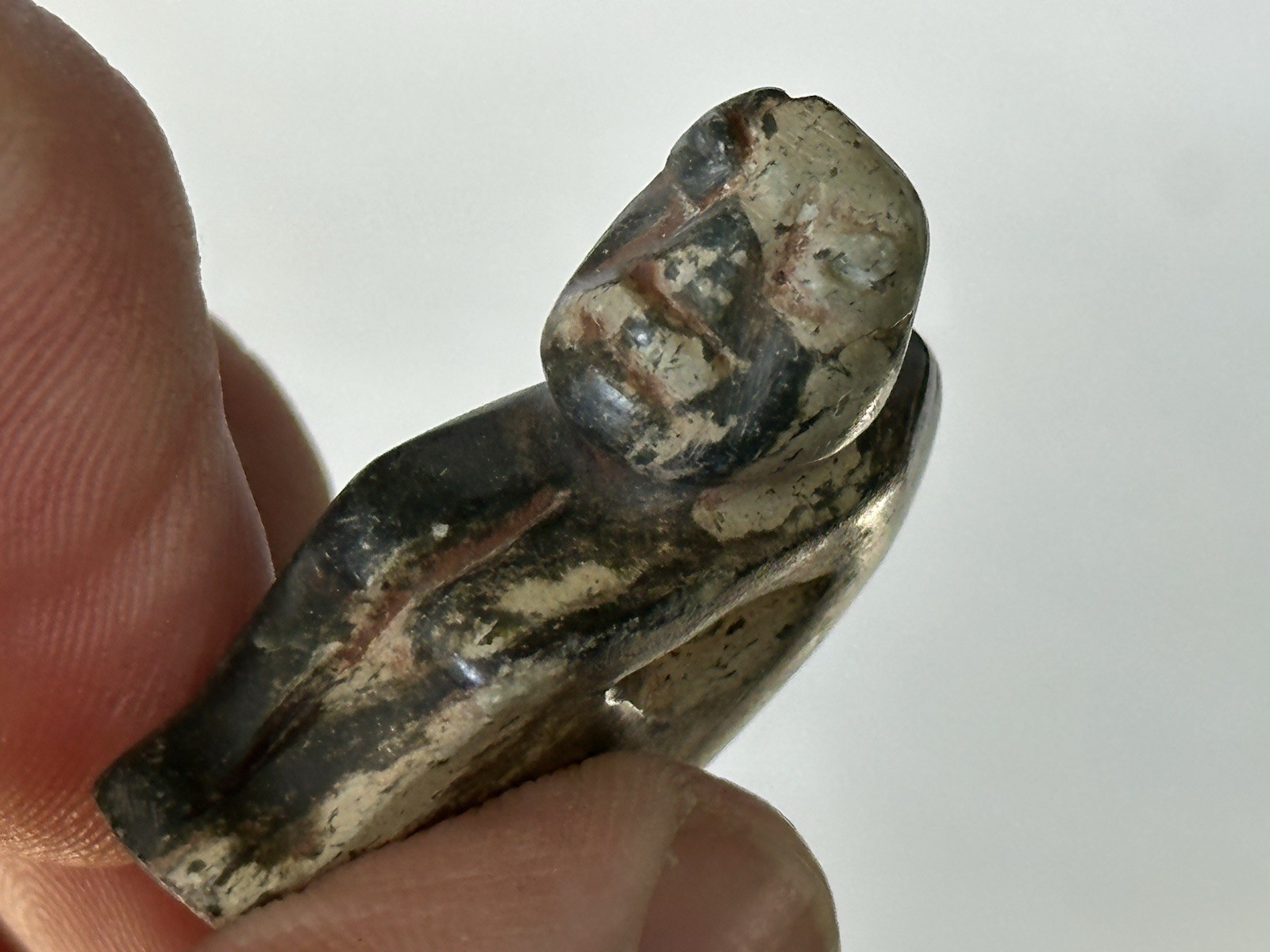 INCREDIBLE PRECOLUMBIAN HUMAN EFFIGY OLMEC JADE STATUE FIGURINE IDOL TOTEM, COA