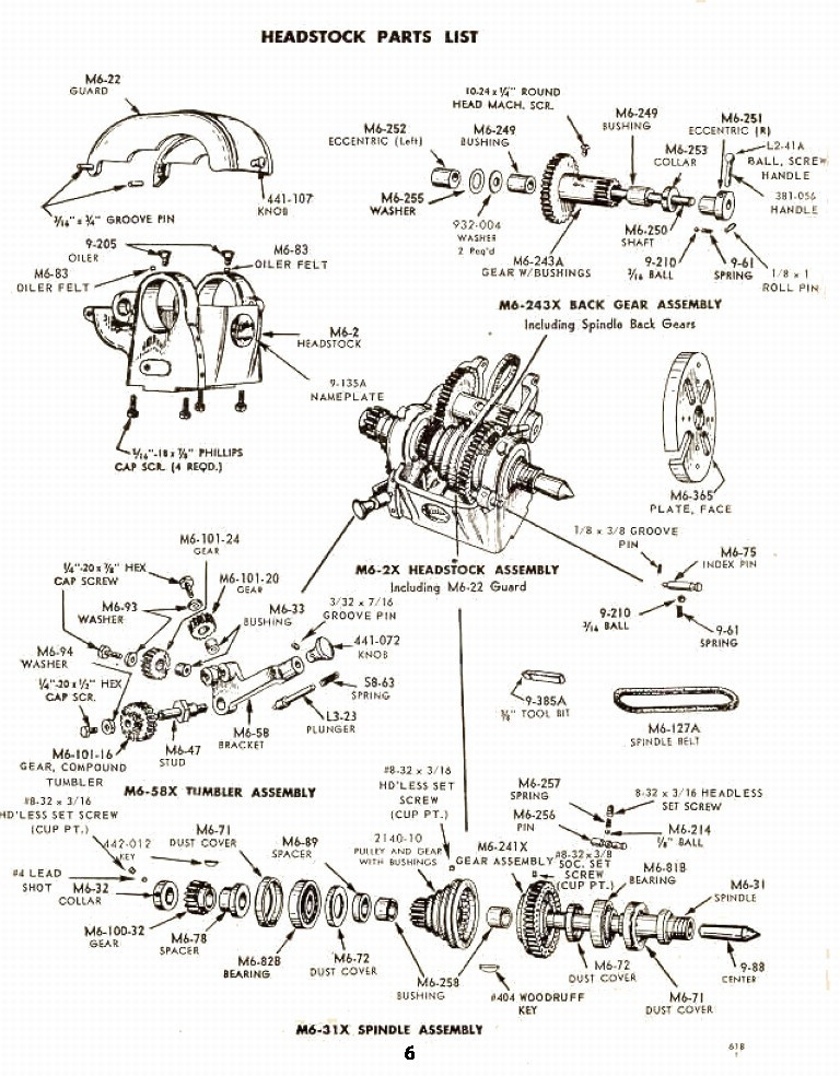 Atlas Lathe 618 & No. 12A, 16A Armature Lathe Instruction & Parts Manual *266