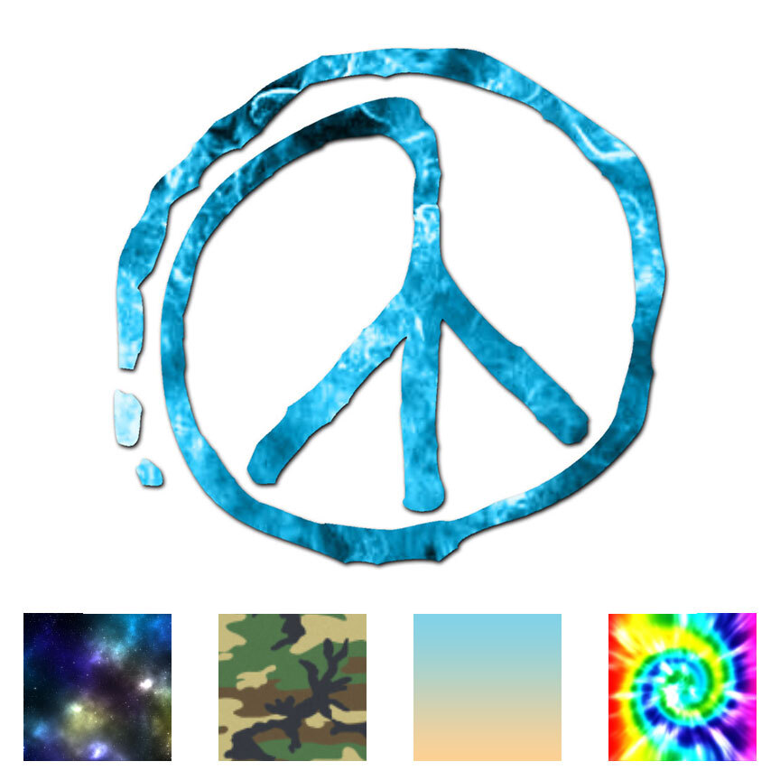 Peace Sign Art - Vinyl Decal Sticker - Multiple Patterns & Sizes - ebn942