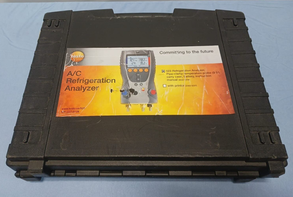 Testo 523 A/C Refrigeration System Analyzer 0560 5231 w/ Case