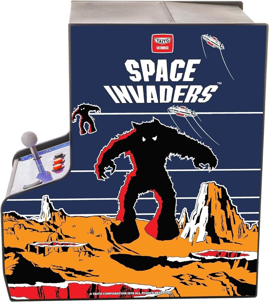 Space Invaders Mini Arcade Machine - 6.75" LED Screen, Fully Playable Retro Game