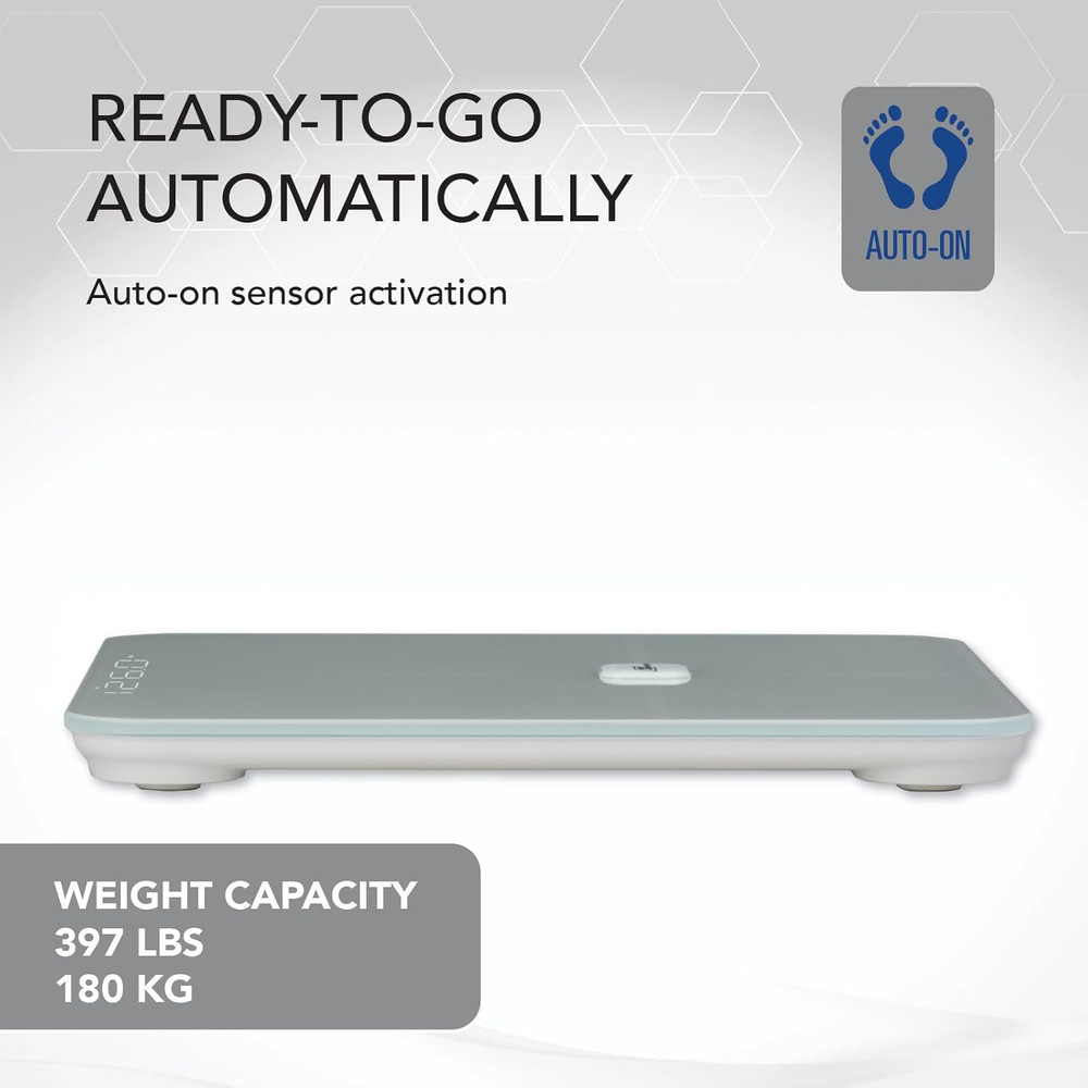Digital Biometrics Scale | Measures 12 Body Composition Metrics | Bluetooth | An