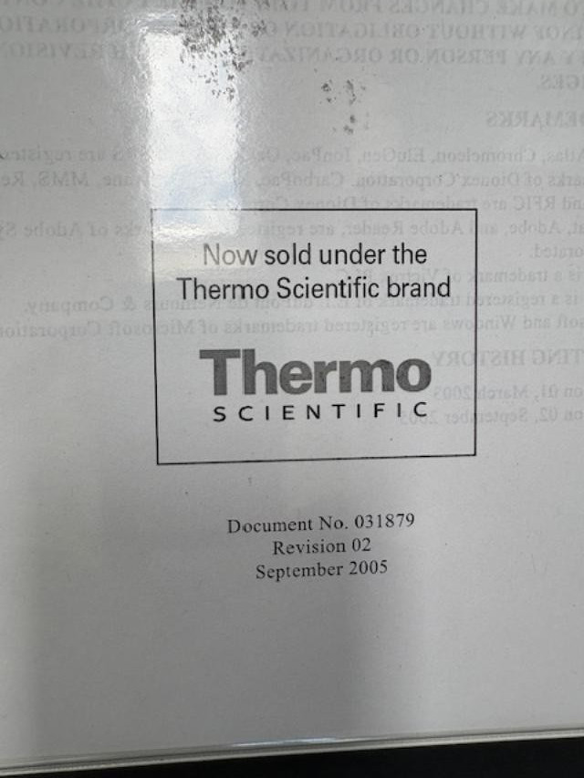 Dionex ICS-1000 IC System Operator's Manual, free shipping