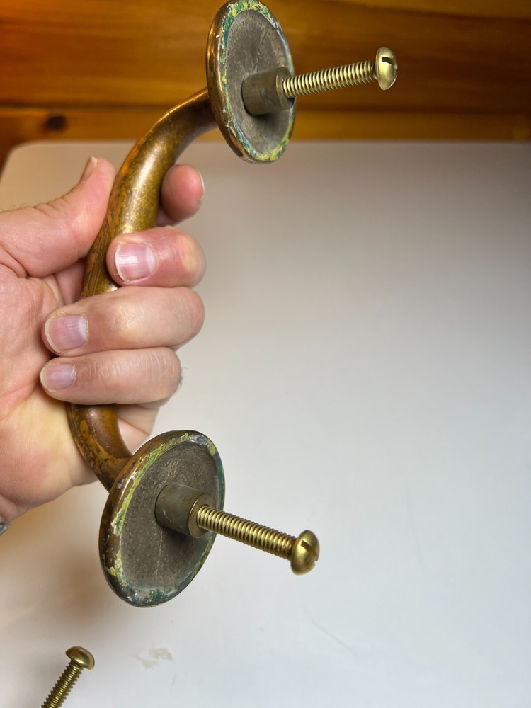Large Heavy Duty Antique Brass Bronze Dummy Door Pull Pulls Handle Handles Set