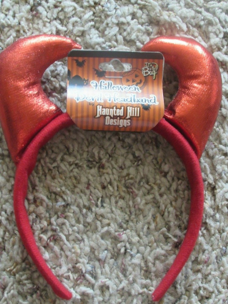 NEW/unused never worn devil costume accessories pitchfork, horns, false eyelash
