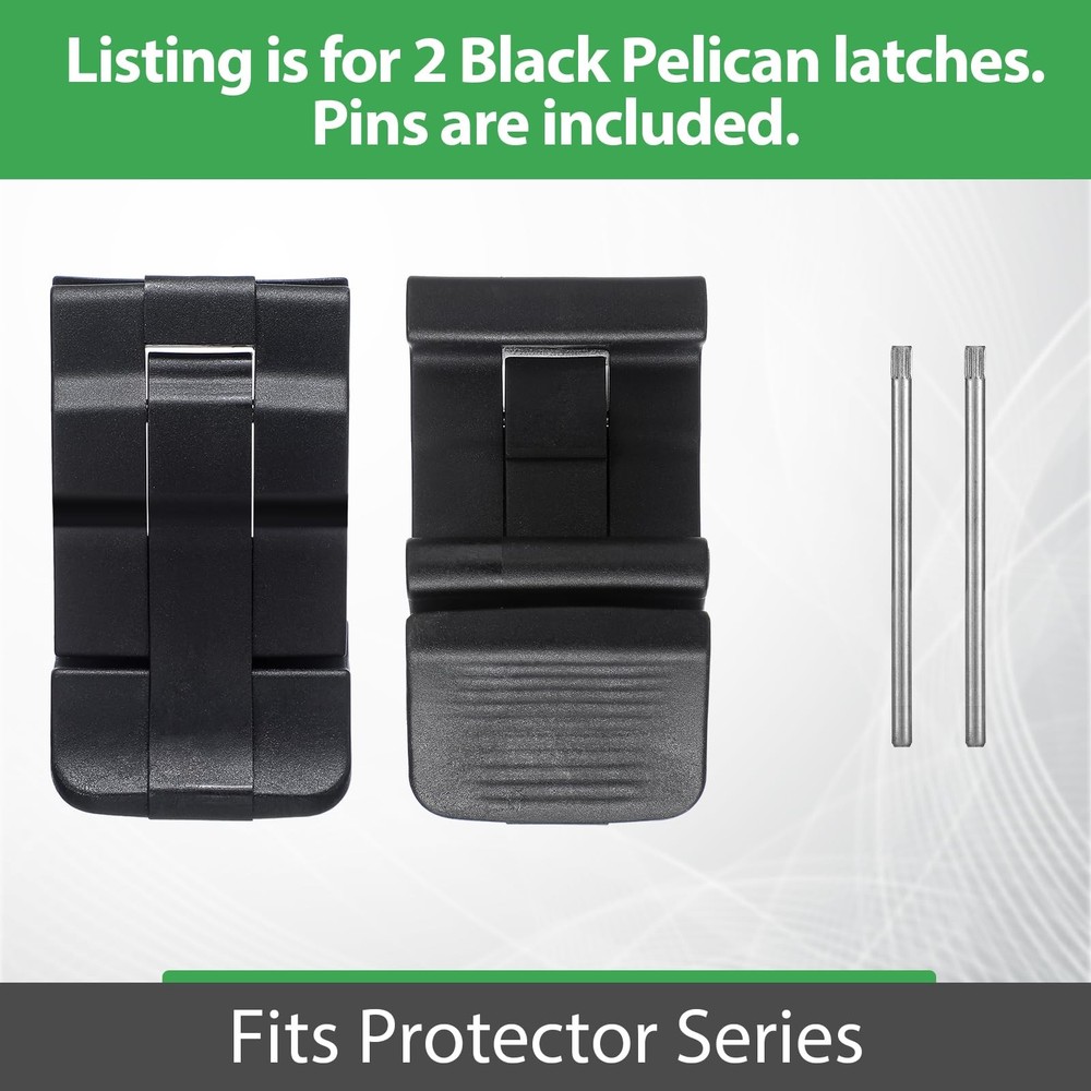 2 PCS Black Replacement Cooler Latches, Plastic Pelican Protector Series Medium
