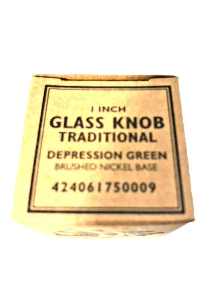 RRSTRORATION HARDWARE Green Depression Glass Knobs.