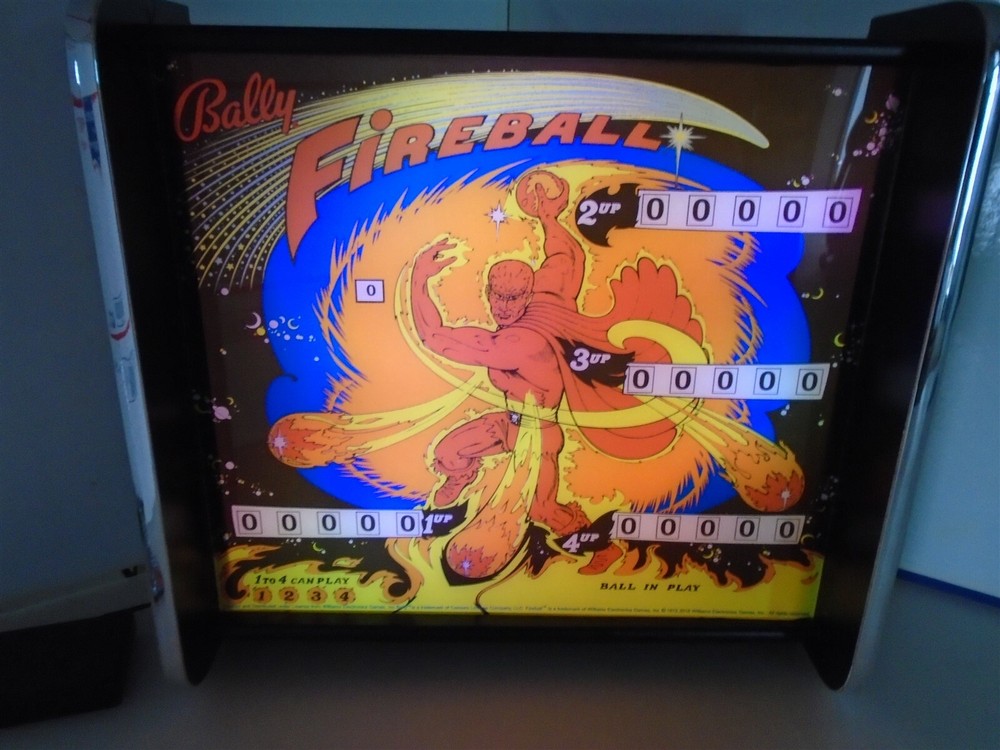 Bally Fireball Pinball Head LED Display light box