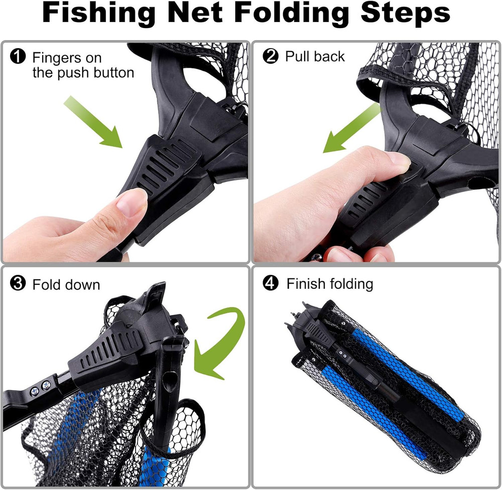 Fishing Net Fish Floating Landing Net, Kayak Nets with Fixed Foldable Telescopic