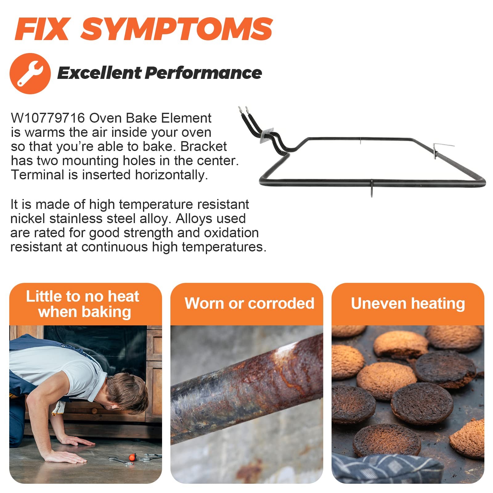 Beaquicy W10779716 Oven Bake Element - Replacement for Whirlpool Kitchen-Aid ...