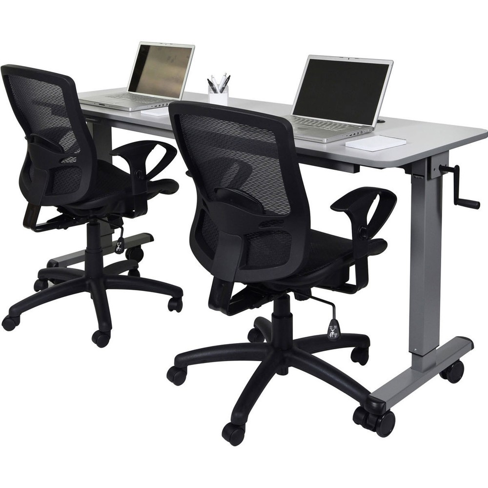Luxor 72" Adjustable Flip-Top Training Table with Crank Handle