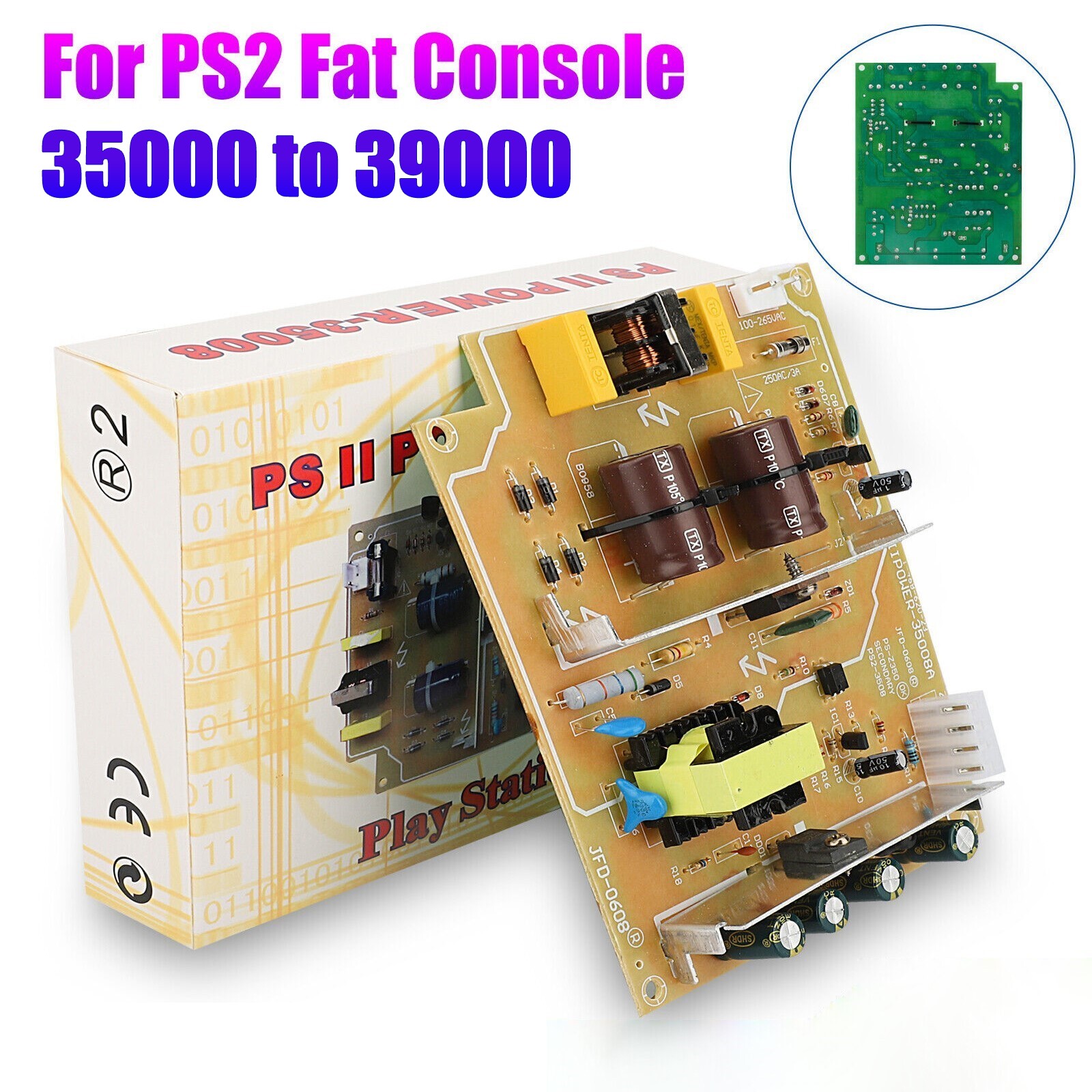 Power Supply Board Motherboard 35000 to 39000 for PS2 Fat Console Replacement