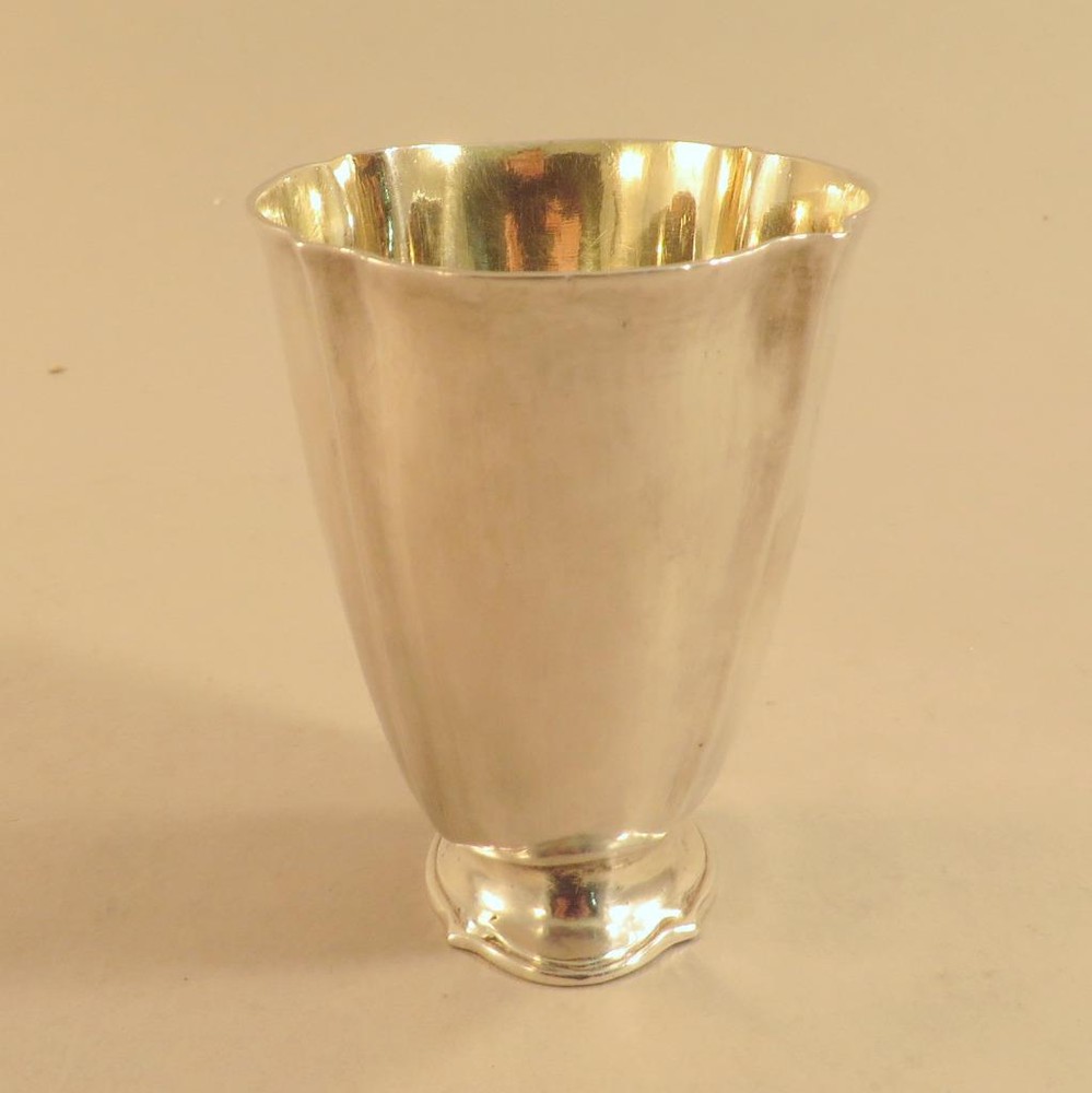 Antique Solid Silver Tulip Beaker Strasbourg Style Schuch 1732