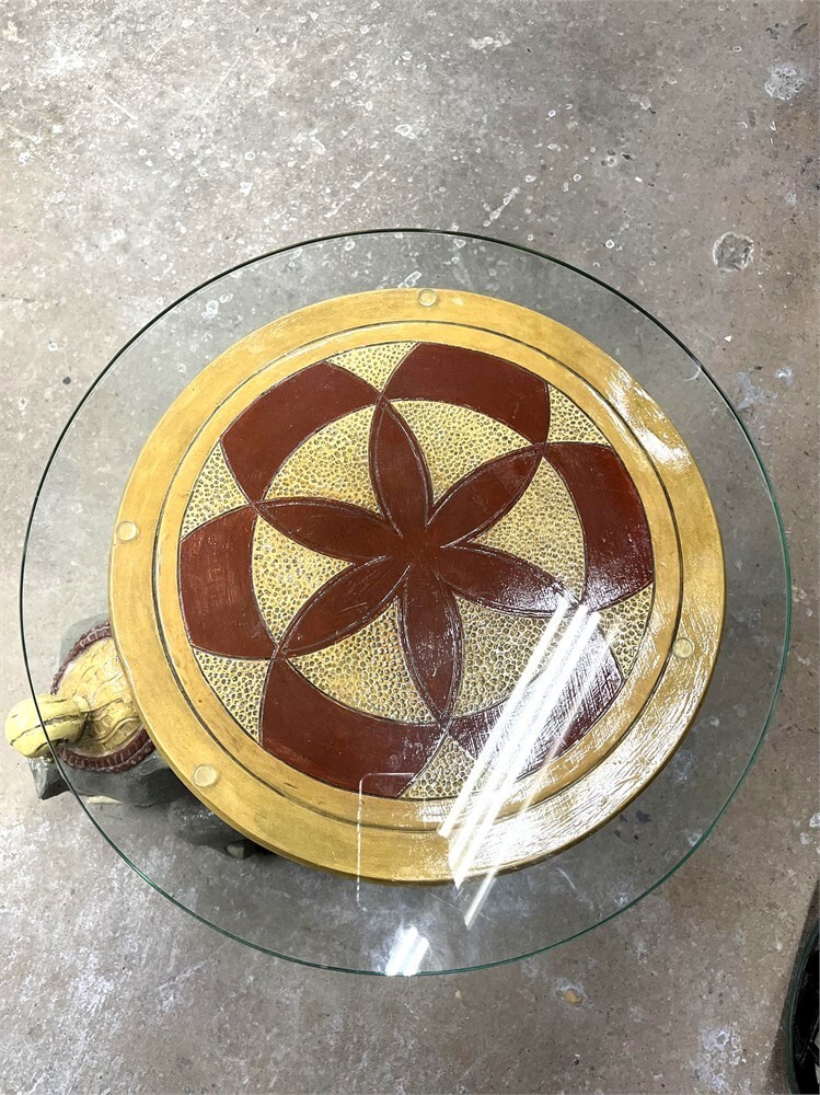 Vintage Circus Elephant End Table Continental Studios CARSUKE Chalkware Ceramic