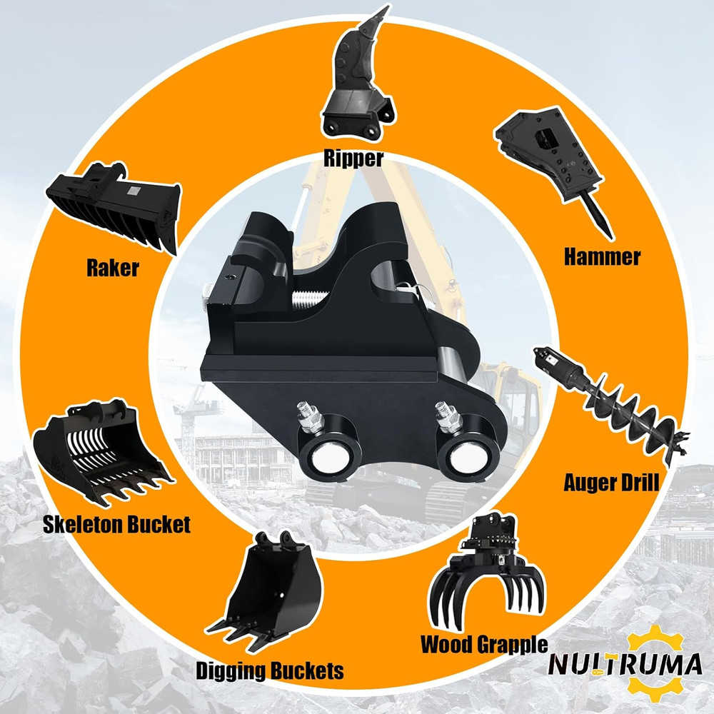 Mini Excavator Attachments Mechanical Quick Change Hitch Coupler for 0.6-3 Ton E