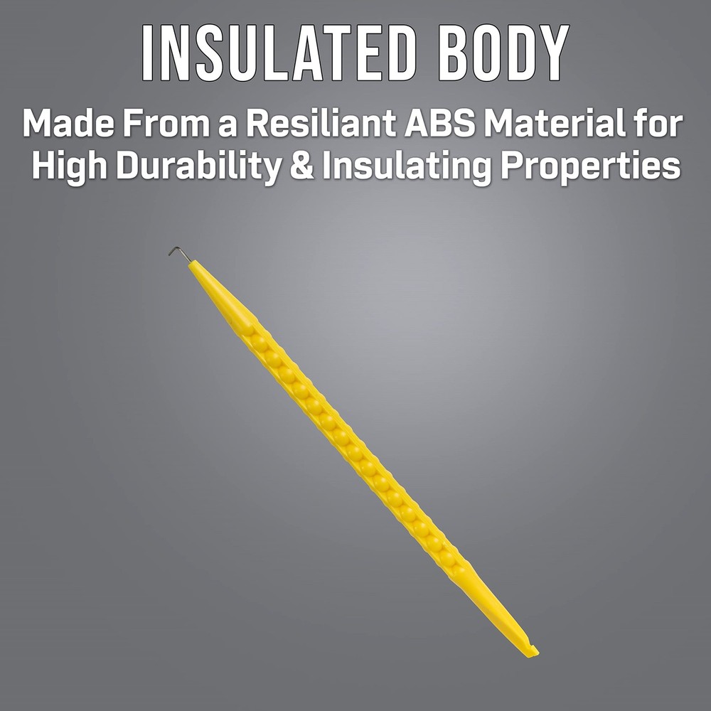 L Shaped Probe Pick Set Electrical Wire Hook Insulated Flat Head 10 Pack