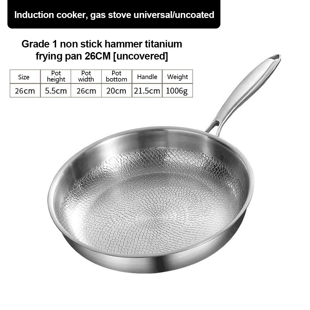 New Pure Titanium Pan, 100% Titanium Pans for Cooking Non Stick, Stainless Steel