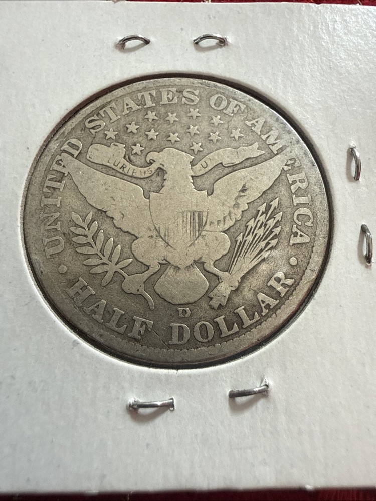 1907-D Barber half dollar coin.