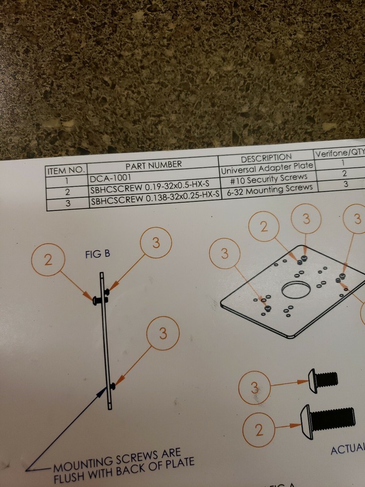 Verifone DCA-1001 Universal Adapter Plate With Hardware