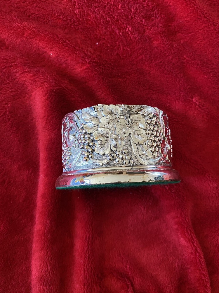 vintage silver wine coaster