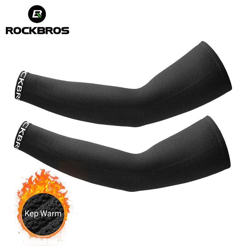 ROCKBROS Sports Arm Warmers Breathable Soft Elasticity Windproof Fleece Sleeves