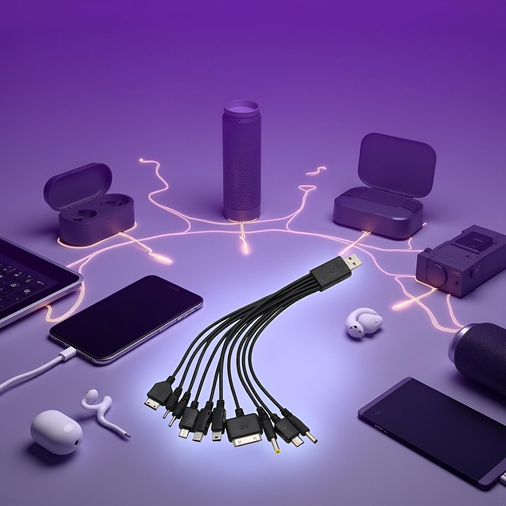 PurYupearl Black 10 in 1 Universal USB Cable, Multiple