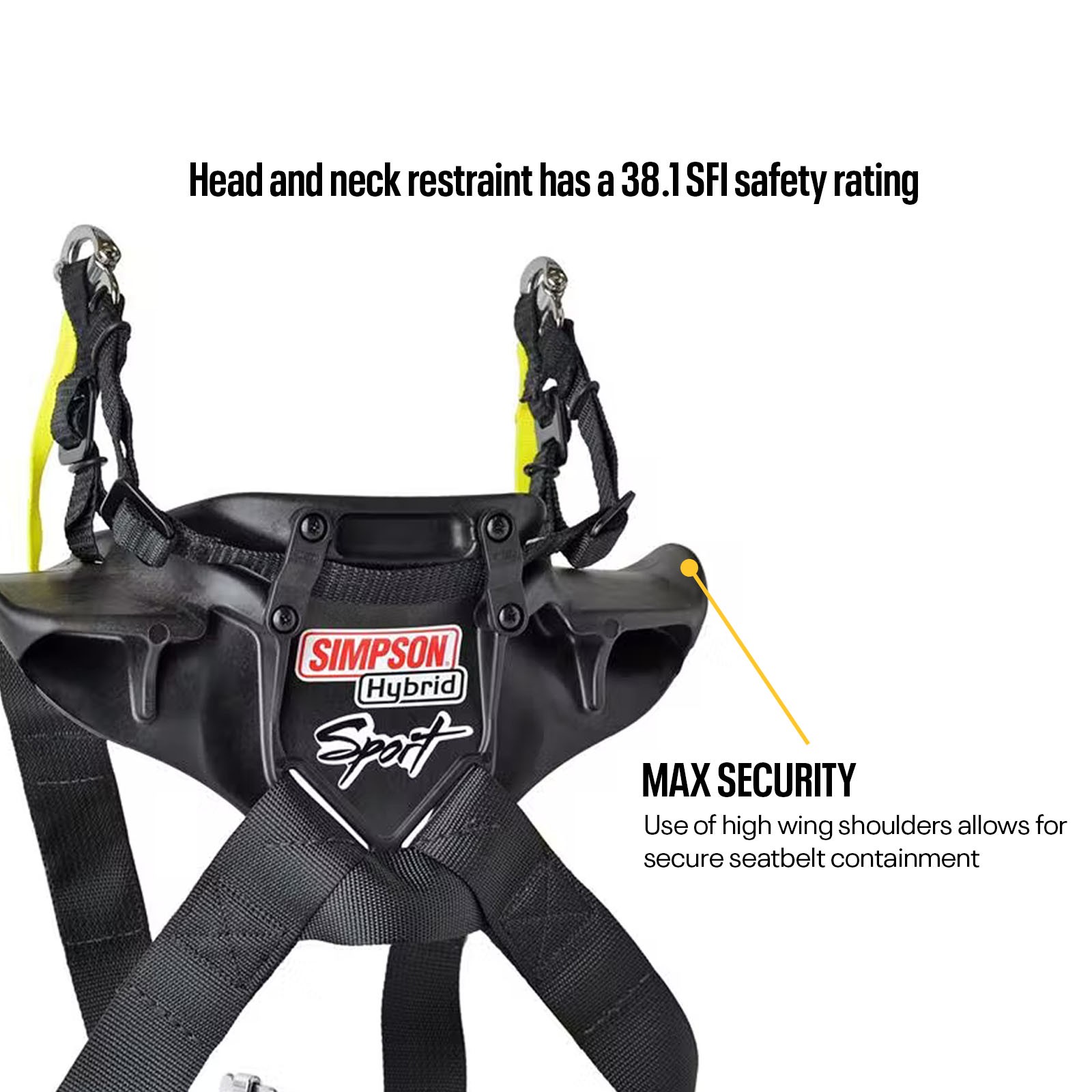 Simpson Hybrid Sport Head and Neck Restraint, Large w/Install Kit