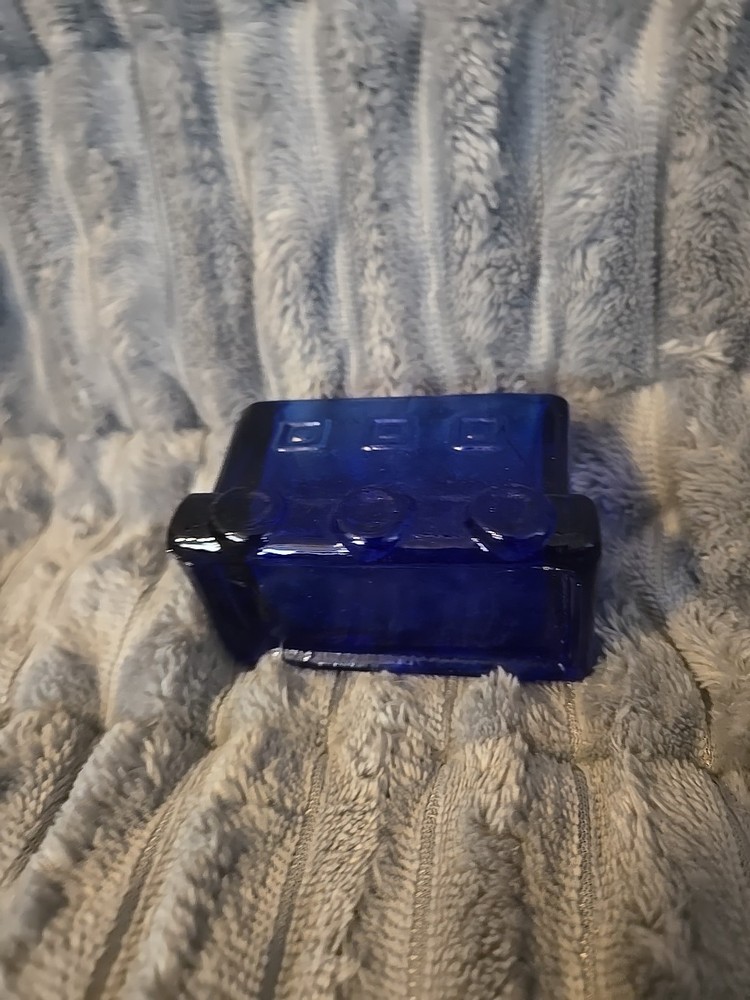 Vintage Cobalt Blue Train Car Figurine