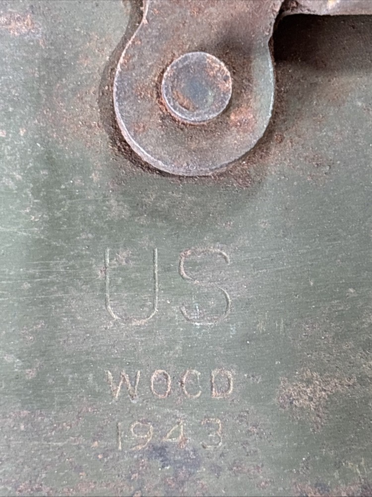 ORIGINAL WWII US ARMY M1943 COMBAT FIELD FOLDING SHOVEL-DATED 1943 WOODS