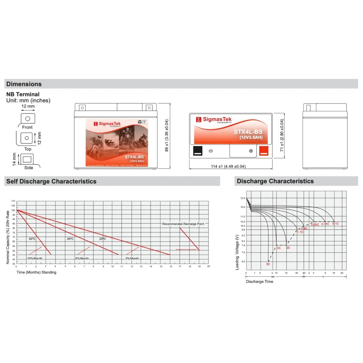 YTX4L-BS Maintenance-free ATV Quad Motorcycle Scooter Moped Battery - STX4L-BS