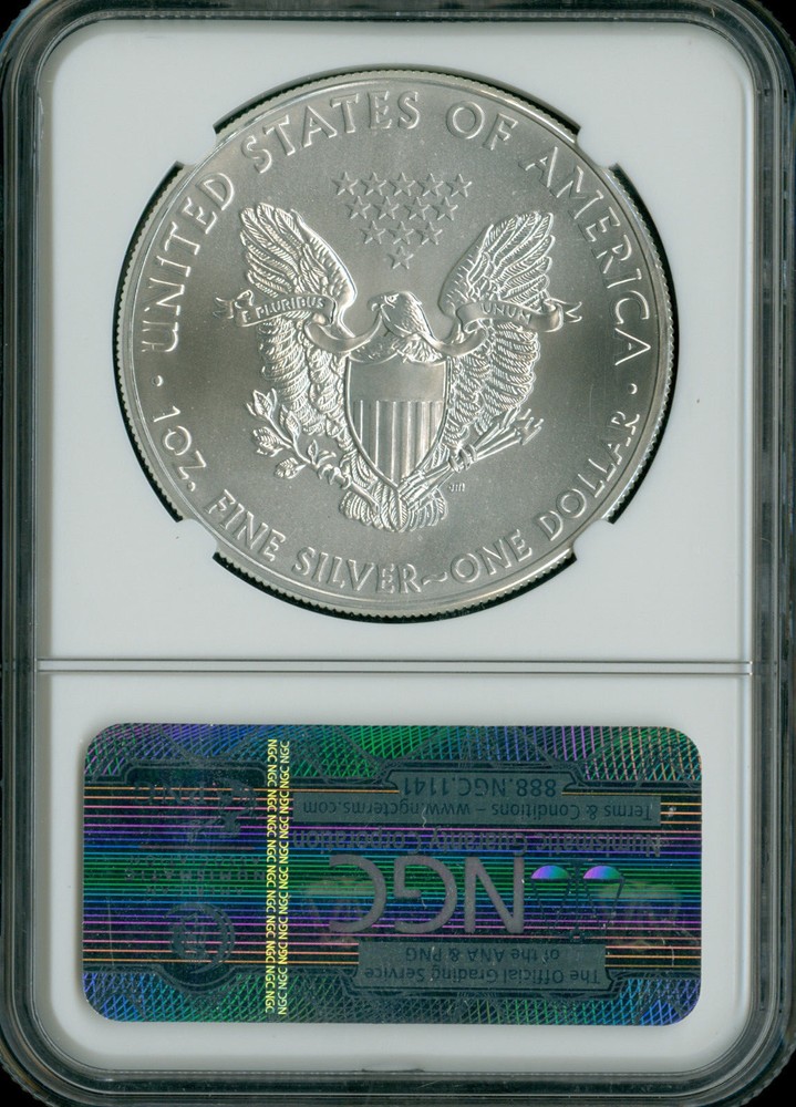 2012 SILVER EAGLE NGC MS70 ER MAC FINEST GRADE & SPOTLESS .