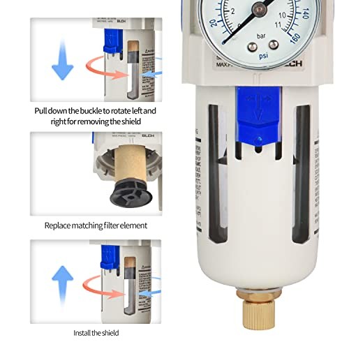 1" NPT Air Compressor Filter - Air Pressure Regulator Filter AW5000-10