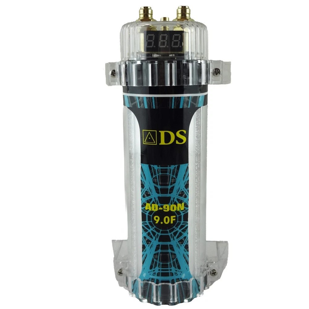 9.0 Farad Capacitor Car Audio Digital Voltage Power Amp Sub Modified LED light