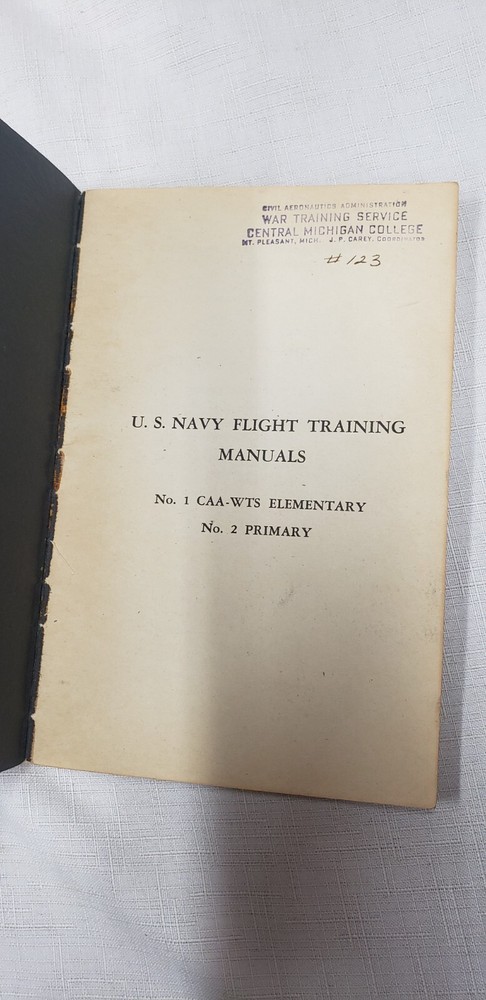 1943 WWII U.S. Naval Flight Trainee Basic Book No 1, Air Force Pilot Instruction