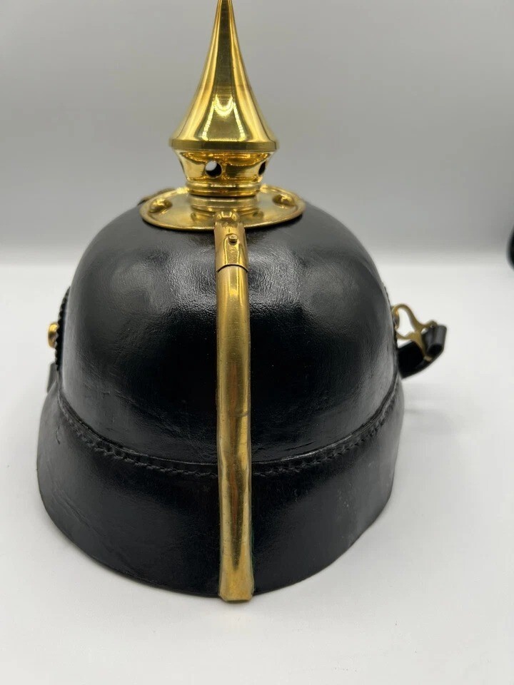 WWI German Pickelhaube Prussian Leather Helmet Spiked Officer Handmade Gift Item