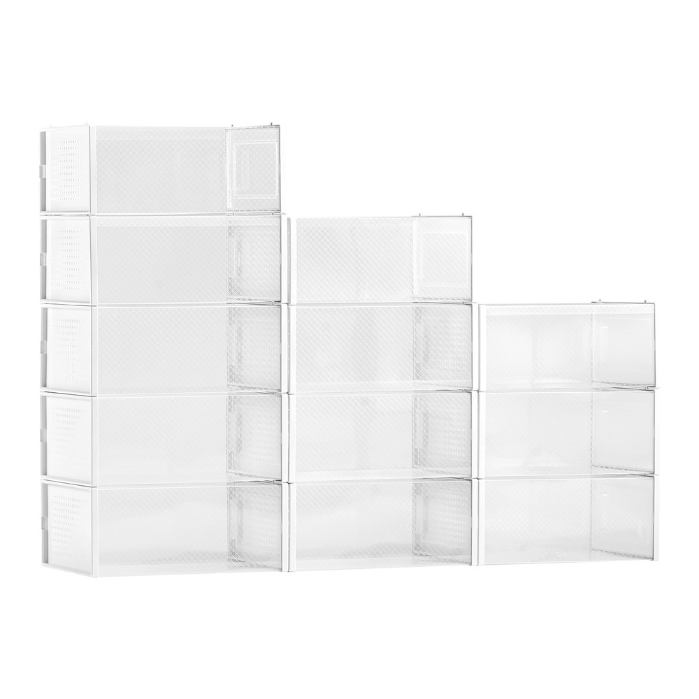 Shoe Storage Boxes,12 Pack Stackable Shoe Boxes Storage Organizers,Fit up to U