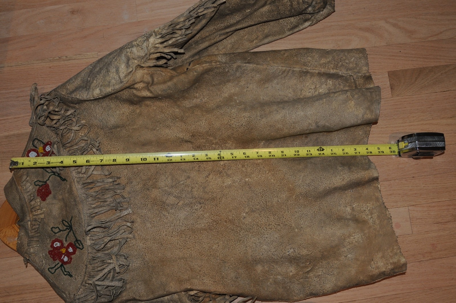 Early Vintage Native American Deer Skin Buck Skin Beaded Shirt and Pants Old****