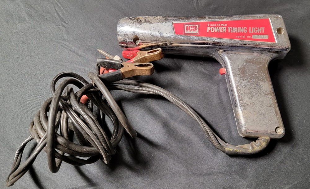 Vintage ICS DELUXE AUTO ENGINE ANALYZER w/ Timing Light, Cables, Instructions