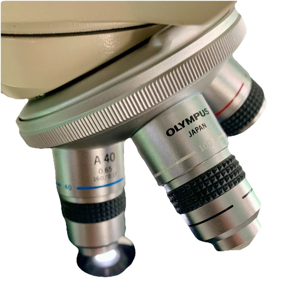 Olympus CHB-001 Model Microscope 4 Objectives w Manual Case Accessories EUC