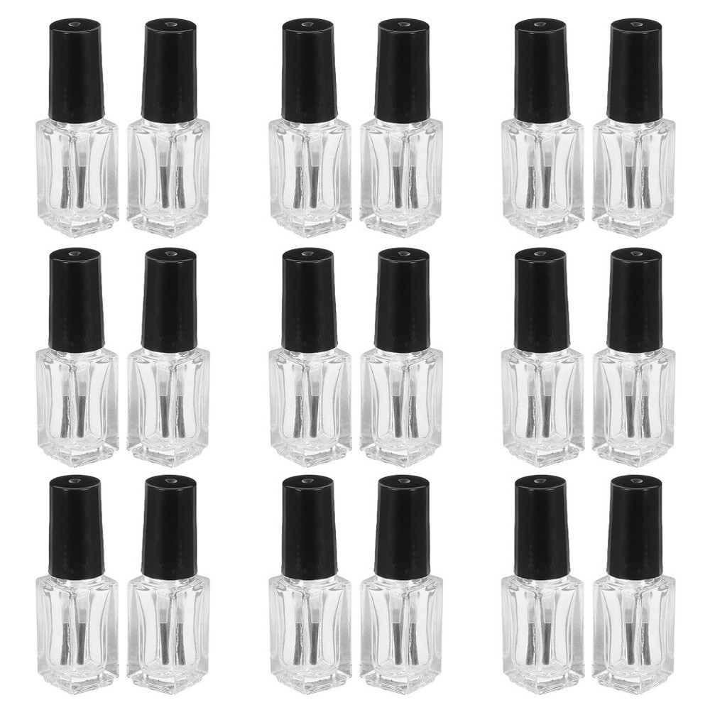 20 Pcs Refillable Transparent 5ml Nail Polish Bottles Empty Container