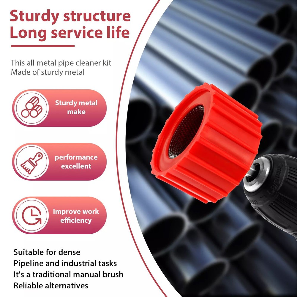 3PCS Pipe Installation Copper Pipe Cleaner Copper Pipe Brush Set Cleaning Tool