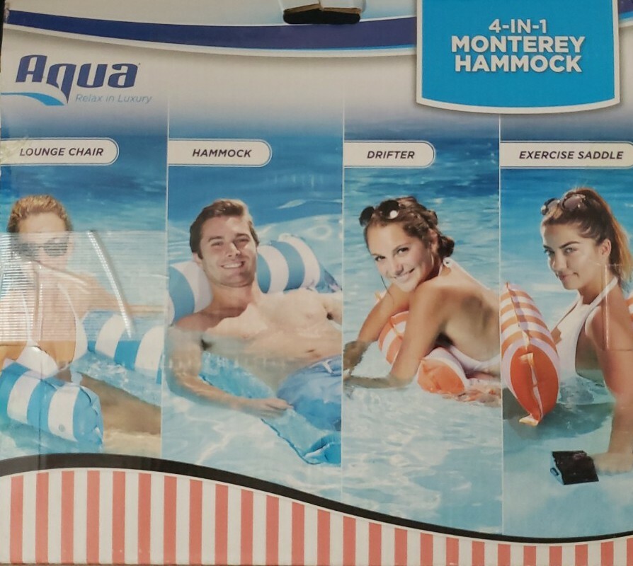 Aqua 4-in-1 Monterey Hammock Inflatable Pool Float, Multi-Purpose, Open Box